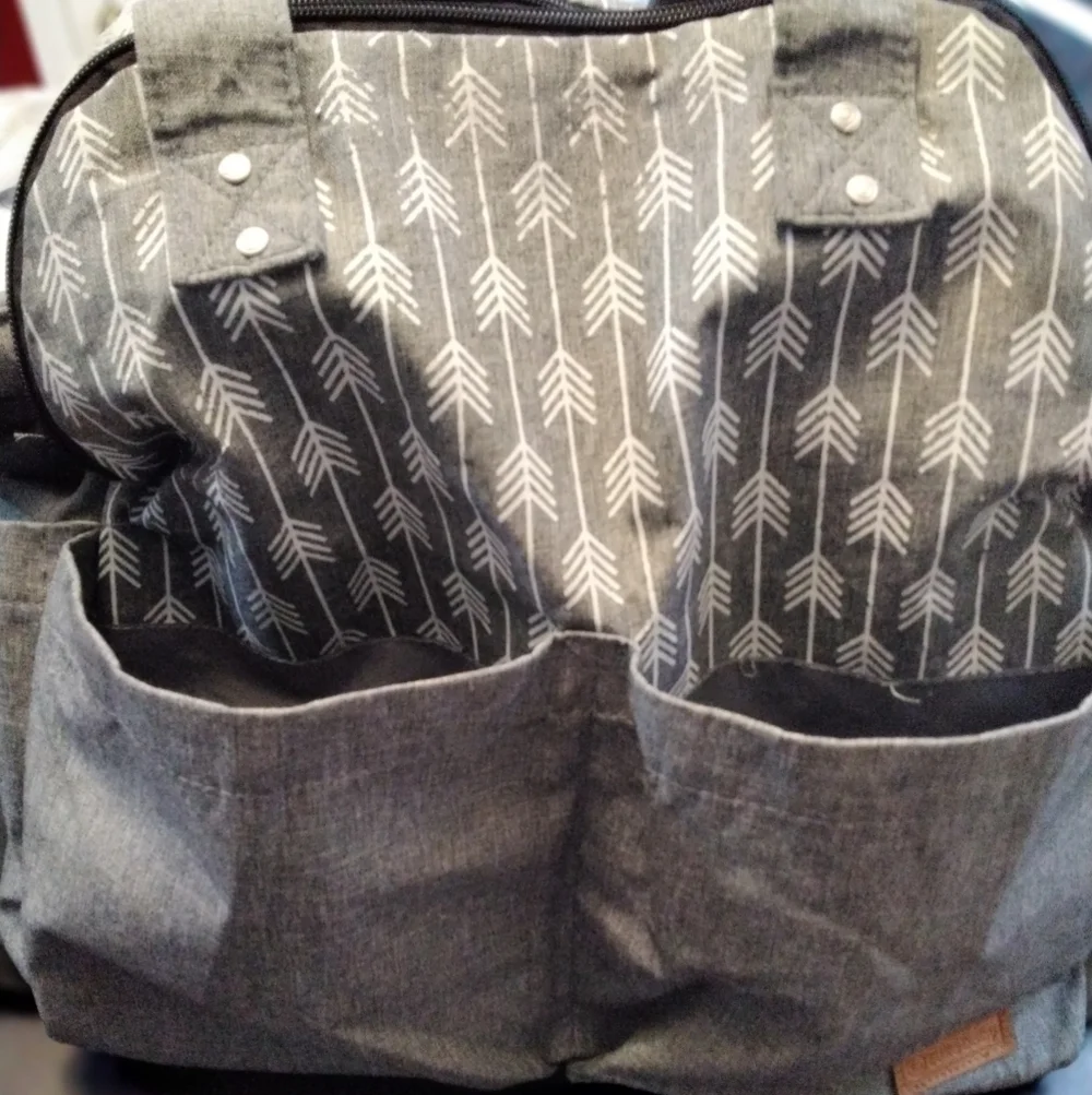 Grey & White Leke Baby Diaper Bag